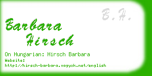 barbara hirsch business card